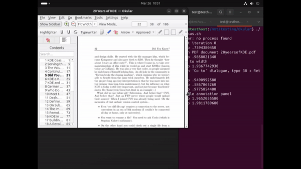Testing and debugging Okular scripts on a Virtual Machine host (image from Aakarsh MJ published under a <a href="https://spdx.org/licenses/CC-BY-4.0.html">CC-BY-4.0</a> license).