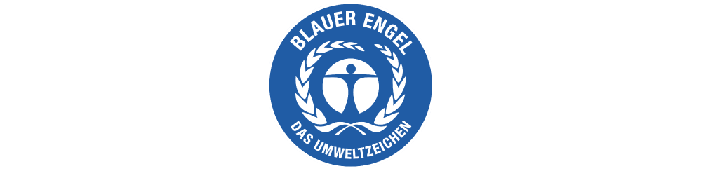 Logo of the Blue Angel ecolabel. The logo is intentionally designed to correspond to the logo of the United Nations Environment Programme. This reflects the aim of the German government to embed the UNEP goals in Germany. (Image published under a <a href="https://creativecommons.org/licenses/by-sa/4.0/deed.de">CC-BY-SA-4.0</a> license.)
