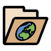 Immagine di una cartella del computer con il globo